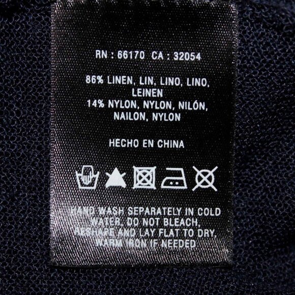 Angel of the North Sz S Navy Sheer Linen Blend Gossamer Thin Boho Jacket - Picture 8 of 8